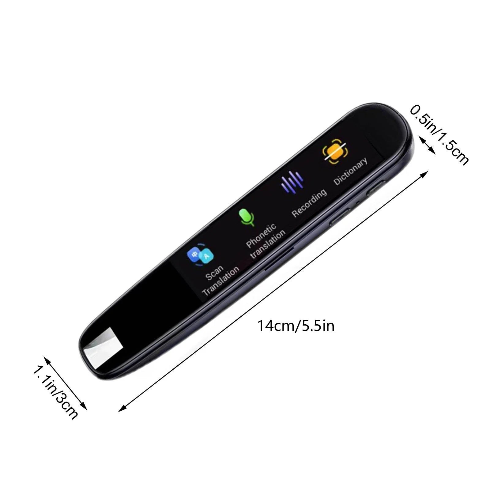 Translation Pen, Bolígrafo Traductor De Idioma, Memory Included Offline Photo Translation Service Electronic Smart Touchscreen Scanning Translation Pen (Black, Abs)