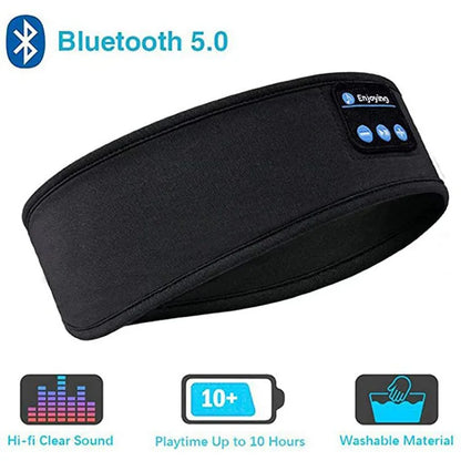 Wireless Bluetooth Headband Sleeping Headphones Sports Earphone Music Hat with Thin HD Stereo Speakers Eye Mask for Side Sleeper