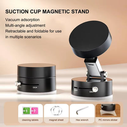 Vacuum Magnetic Suction Cup Folding Swivel Phone Stand 360 Degree Rotation Phone Holder for Iphone Car Cell Phone Bracket