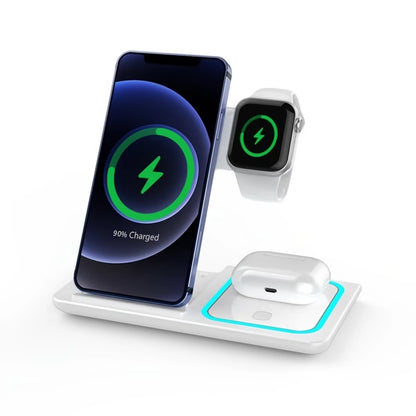 VIKEFON Wireless Charger 3 in 1 for Iphone 15 14 13 12 Pro Max Apple Watch Airpods Induction Stand Fast Charging Dock Station